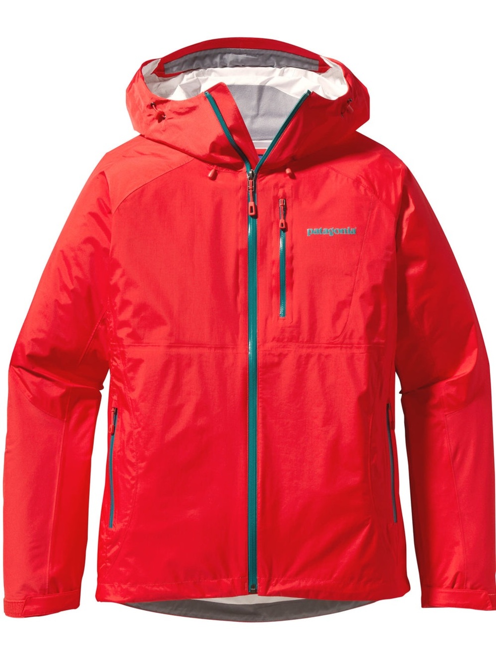 Patagonia women’s Coral-Red Waterproof Hooded Rain Jacket